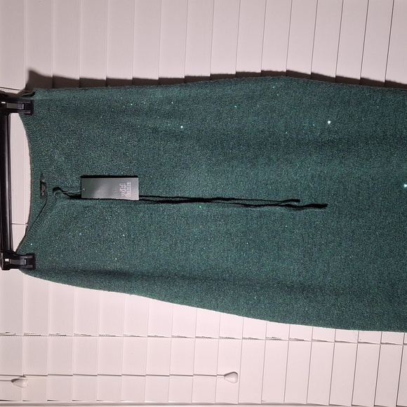 Tube Midi Sweater Dress Green Glitter Knit Wild Fable size large NWT - Picture 1 of 2